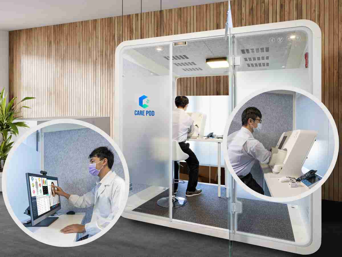 达擎于医疗科技展中展出＂远距诊疗舱＂，，，，以因应医疗数字化及社会高龄化趋势下、、、、复诊及慢性病患等族群对于远距看诊需求逐渐升高所推出的创新整合方案。。。多功能合一、、高隐私性的远距诊疗舱可根据病患端与医师端的不同需求，，，，提供弹性化及客制化功能，，节省医生和病患的精力及时间